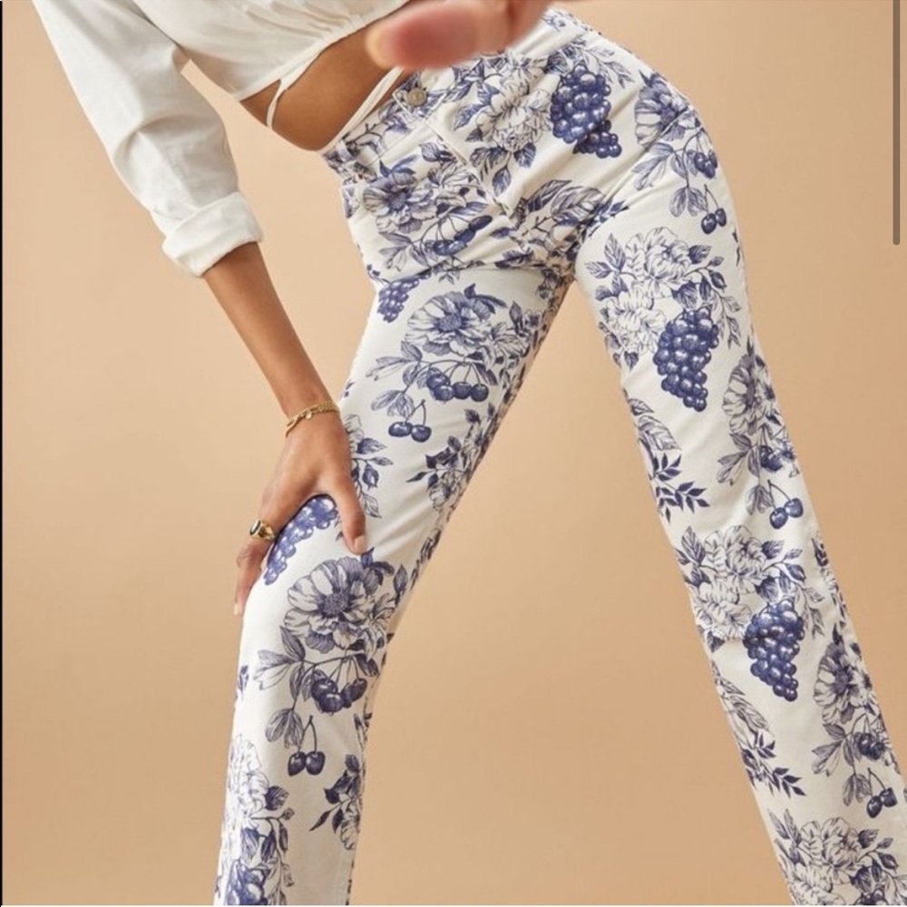 Reformation Cynthia Toile Straight Leg Jeans